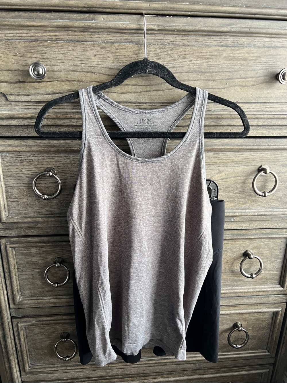 SPANX Gray Seamless Racerback Tank L